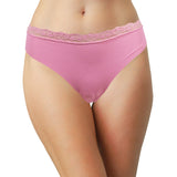 Laser Cut Rib Thong with Lace Waist, XS-2X
