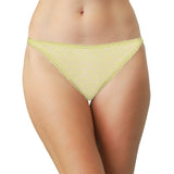 Flocked Polka Dot Mesh Cheeky with Lace Details