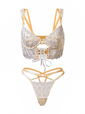 Delicate White Embroidery Lingerie Set | HelloLAGirl