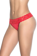 Microfiber and Lace Thong