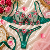 Elarienne Emerald Rose Bra & Panty Set