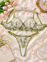 Elowen Olive Green Bra & Panty Set