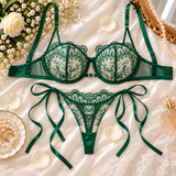 Esmeralda Emerald Embroidered Bra & Panty Set