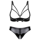 Farica Cupless Bra Crotchless Panty Set