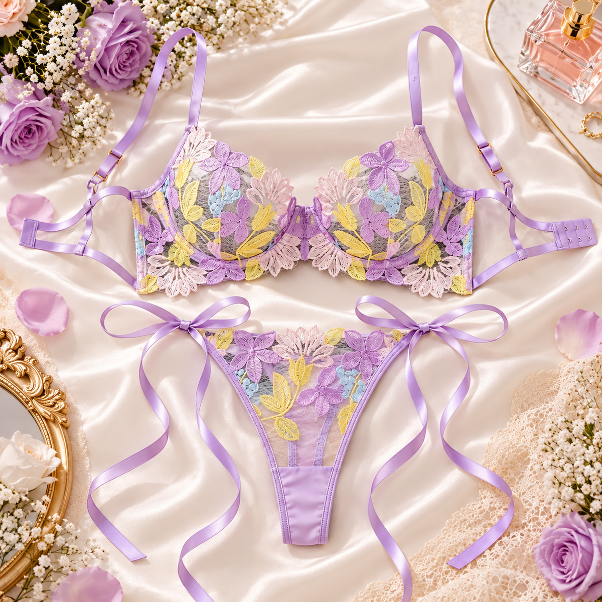 Lilavelle Lavender Bra & Tie-Side Panty Set