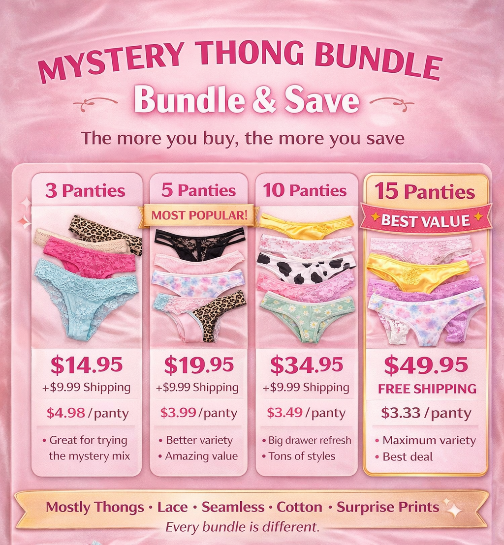 Mystery Thong Bundle – Random Assorted Sexy Panties