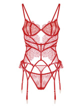 Red Patent Leather Lingerie Set