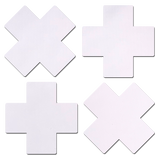 Petite Plus X: Two Pair of Small White Matte Cross Nipple Pasties by Pastease® o/s