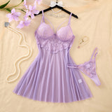 Lilienne Lavender Lace Babydoll & Panty Set