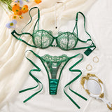 Esmeralda Emerald Embroidered Bra & Panty Set