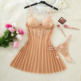 Aurelia Nude Floral Lace Babydoll & Panty Set