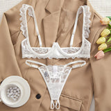 Valentina Open Cup Bra & Crotchless Panty Set