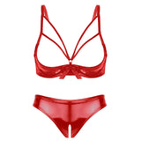 Farica Cupless Bra Crotchless Panty Set