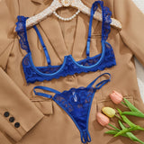 Valentina Open Cup Bra & Crotchless Panty Set