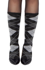 pair-of-gray-argyle-leg-warmers
