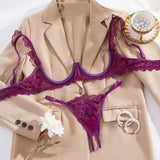 Valentina Open Cup Bra & Crotchless Panty Set