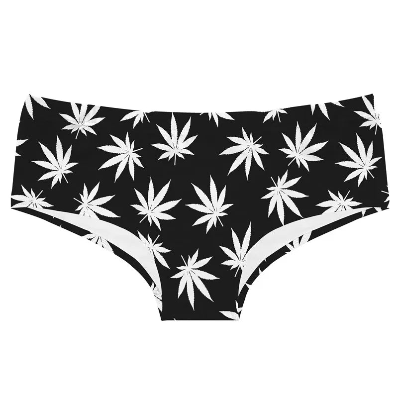Black N White Weed Panty