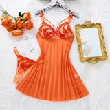 Aurevia Tangerine Lace Babydoll & Panty Set