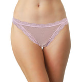Mesh Thong with Lace Trim at the Waist and Leg, XS-2X