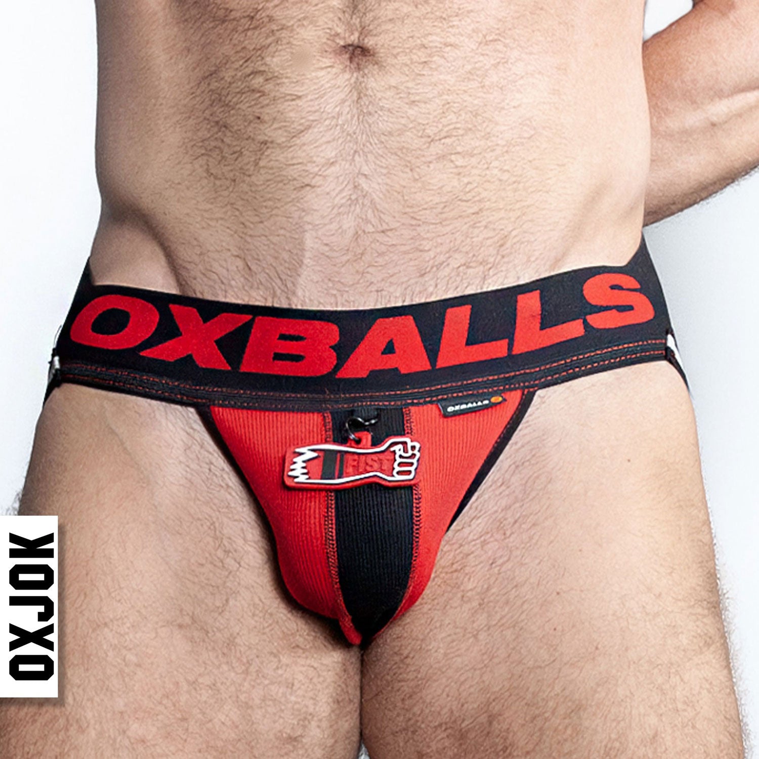 "Fisterjock 3d Fist Tagger Jock Black/red Medium OXJOK1008-BLK/RED-M"