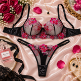 Virelle Black Fuchsia Bra & Panty Set