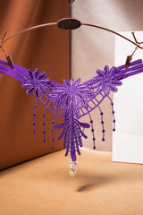 Embroidered Fringe Pearl Thong