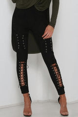Suede Lace Up Leggings