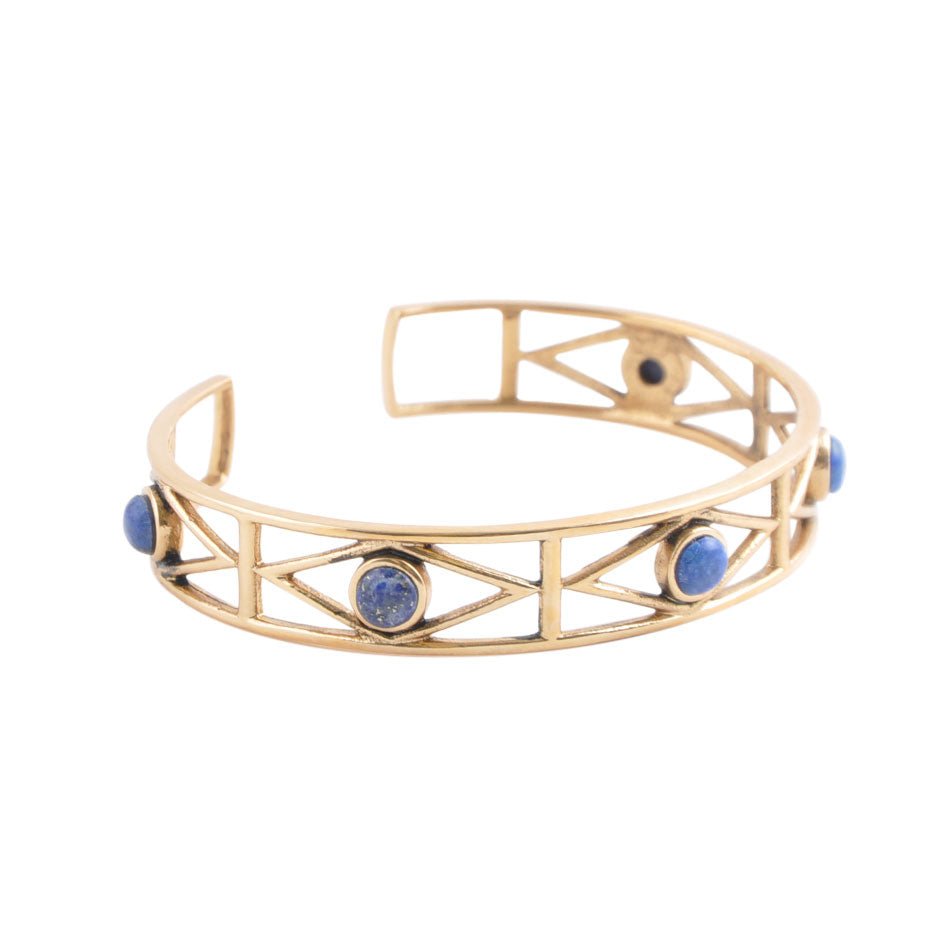 Geometric Cuff Bracelet - Lapis