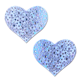 Love: Crystal Silver Sparkling Heart Nipple Pasties by Pastease®