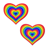 Love: Velvet Rainbow Pumping Heart Nipple Pasties by Pastease®
