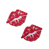 Kisses: Sparkly Red Kissing Puckered Lips Nipple Covers by Pastease