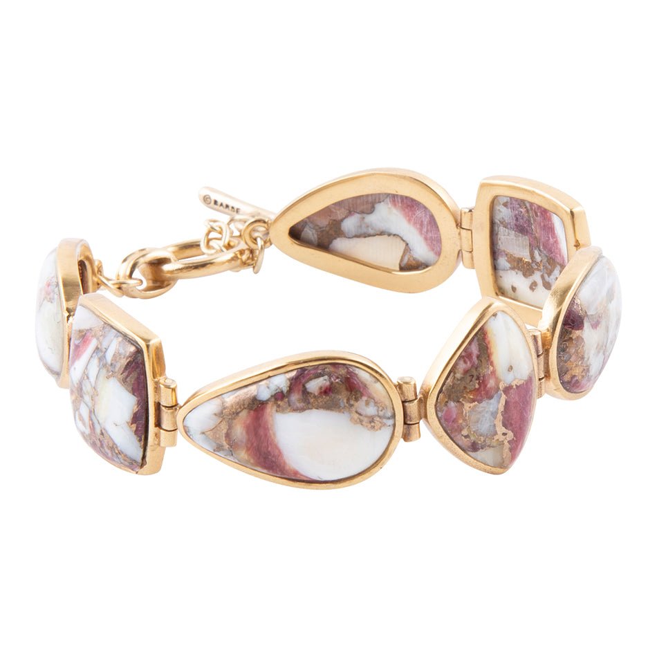Lots of Links Purple Spiny Oyster Matrix and Bronze Bracelet