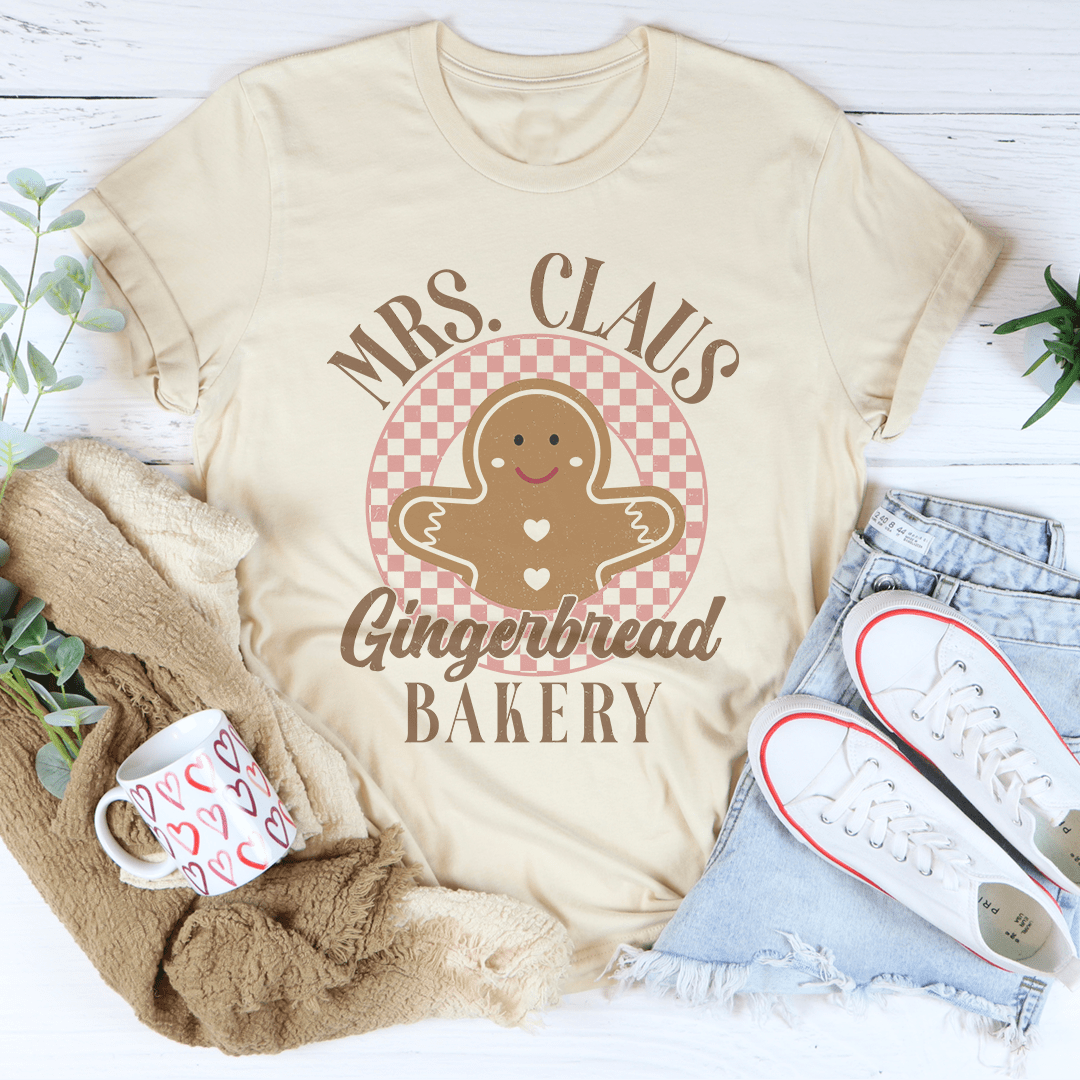 Mrs Claus Gingerbread Bakery Tee