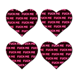 Petites: Two-Pair Small 'Fuck Me' Hearts Nipple Pasties by Pastease®