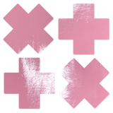 Petite Plus X: Patent Leather Fetish Vinyl Cross Nipple Pasties by Pastease® o/s