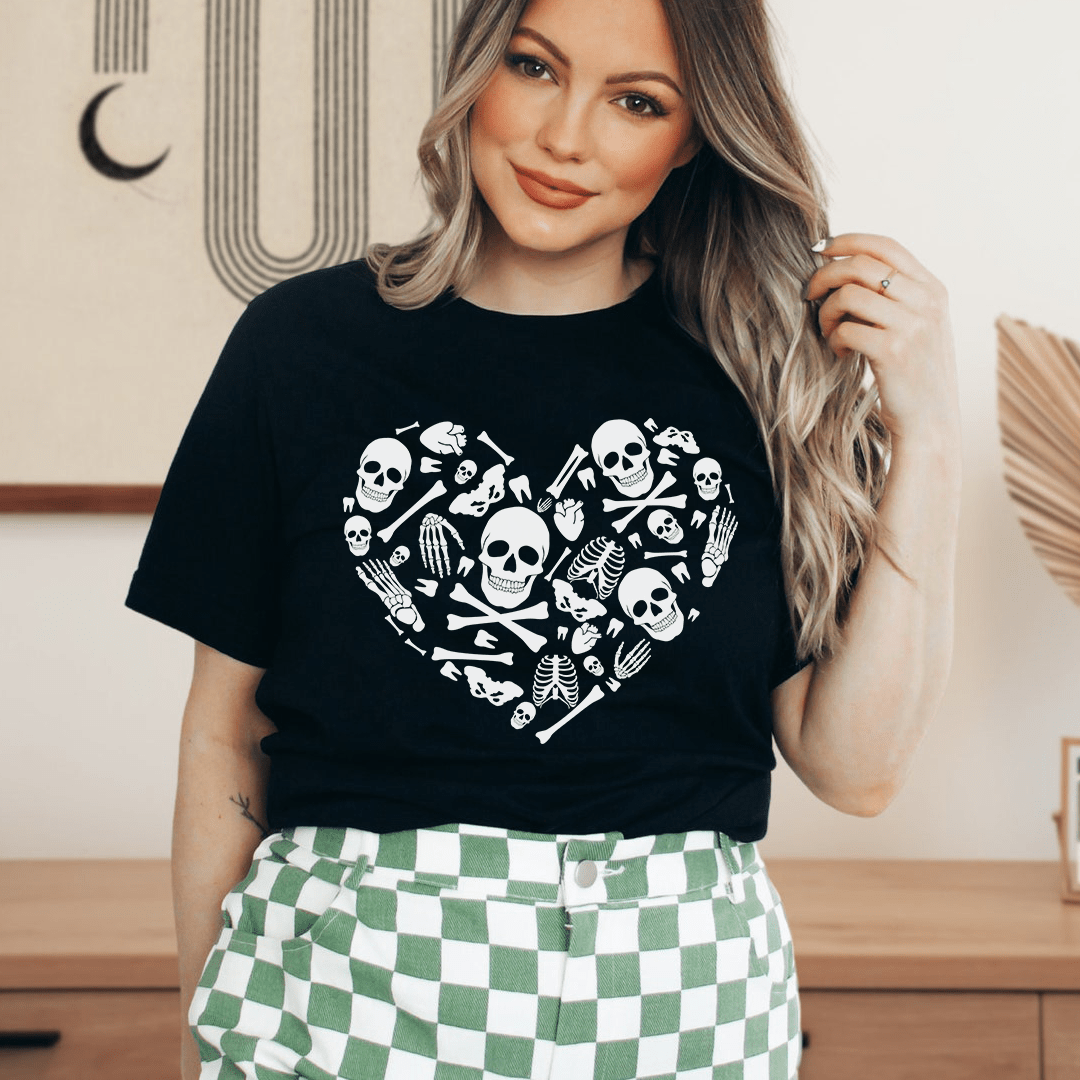 Skeleton Bones Heart Tee